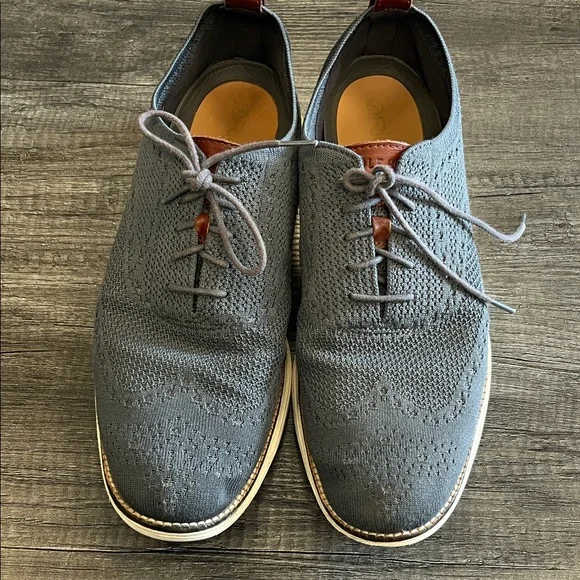 Cole Haan Men's Blue Knit Oxford Shoes - Picture 5 of 5